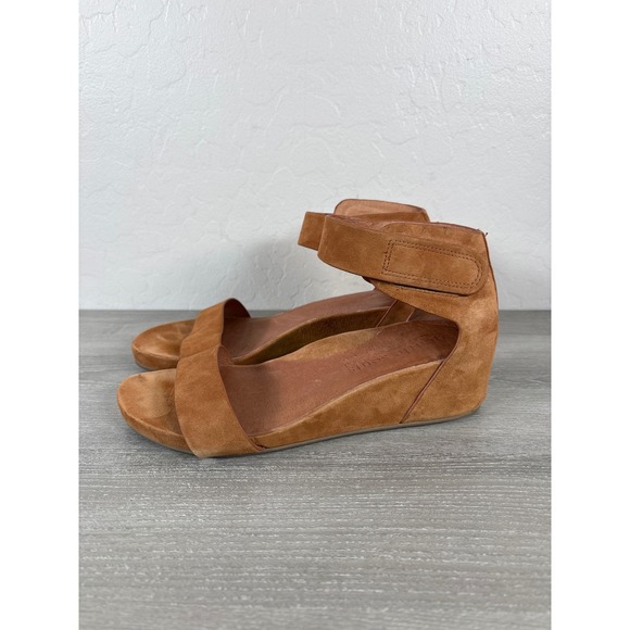 Gentle Souls by Kenneth Cole Shoes - Gentle Souls Kenneth Cole Gianna 2 Brown Suede Ankle Strap Wedge Sandals 7.5